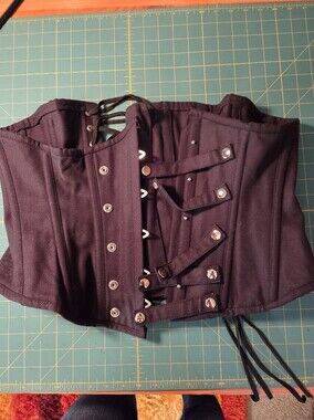 Black Snap Detail Waist Cincher Orchard Corset 32